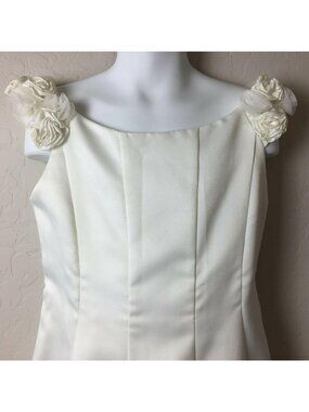 Biscotti Girl's Ivory Sleeveless Pleated Dress Flowers Church Spring Size 7